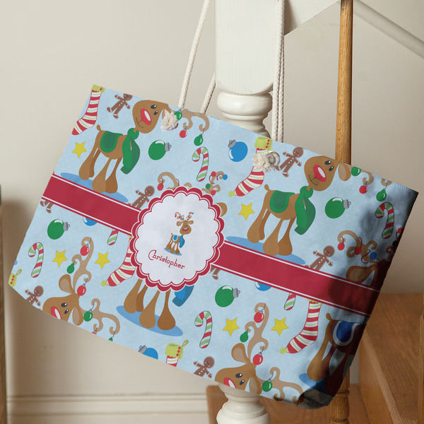 Reindeer Large Rope Tote - Life Style