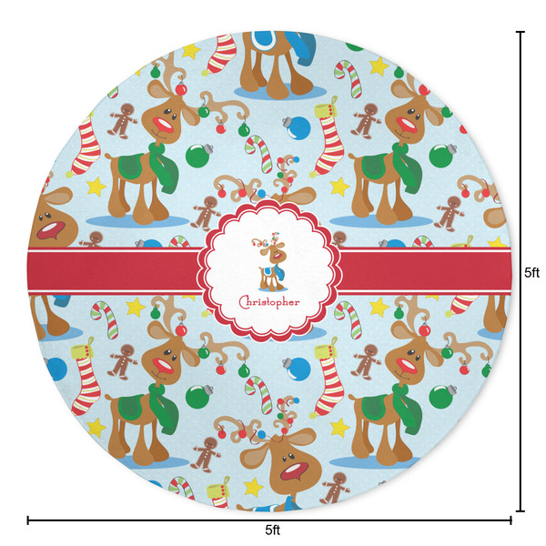 Reindeer Round Area Rug - Size