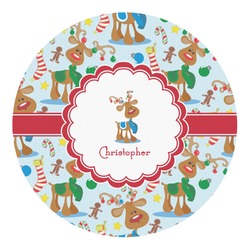 Reindeer Round Decal - Large (Personalized)