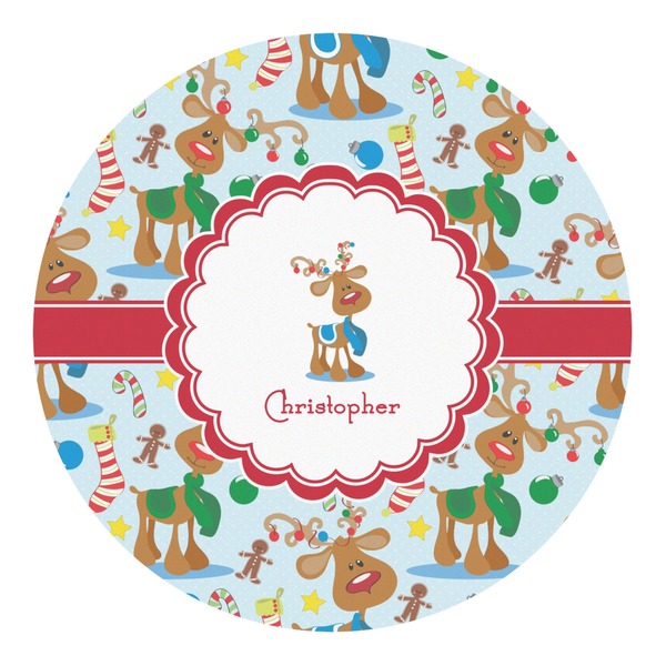 Custom Reindeer Round Decal - Small (Personalized)