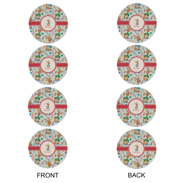 Reindeer Round Linen Placemats - APPROVAL Set of 4 (double sided)