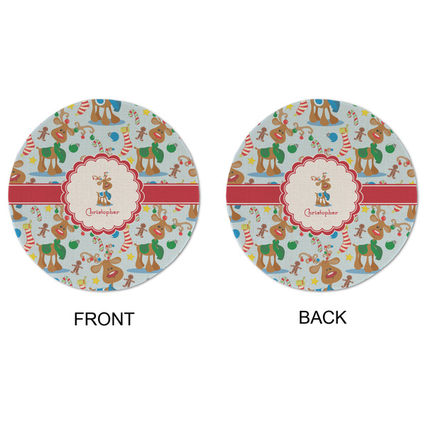 Reindeer Round Linen Placemats - APPROVAL (double sided)