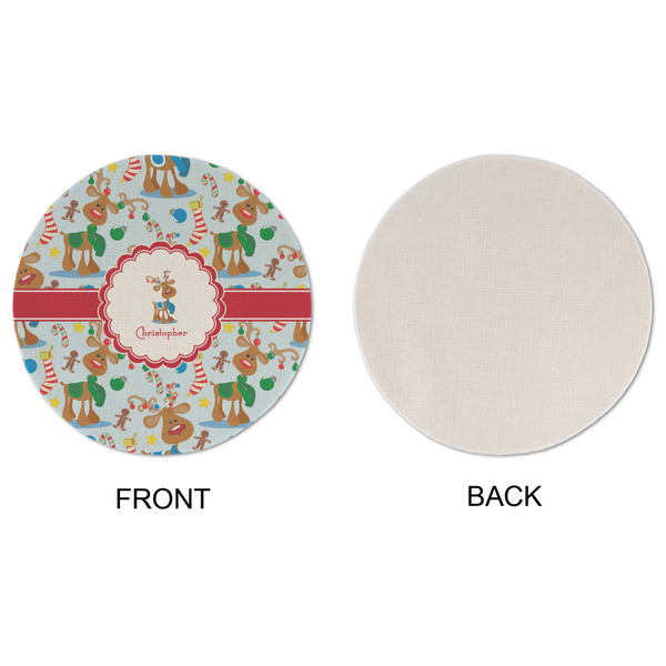 Reindeer Round Linen Placemats - APPROVAL (single sided)
