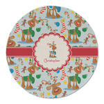 Reindeer Round Linen Placemat (Personalized)