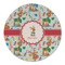 Reindeer Round Linen Placemats - FRONT (Single Sided)