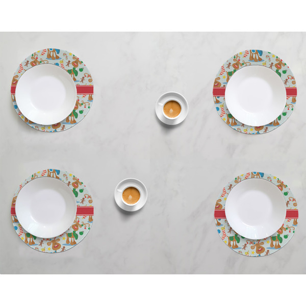 Reindeer Round Linen Placemats - LIFESTYLE (set of 4)