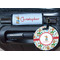 Reindeer Round Luggage Tag & Handle Wrap - In Context