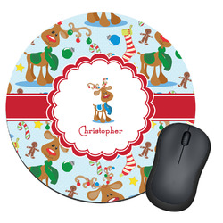 Reindeer Round Mouse Pad (Personalized)