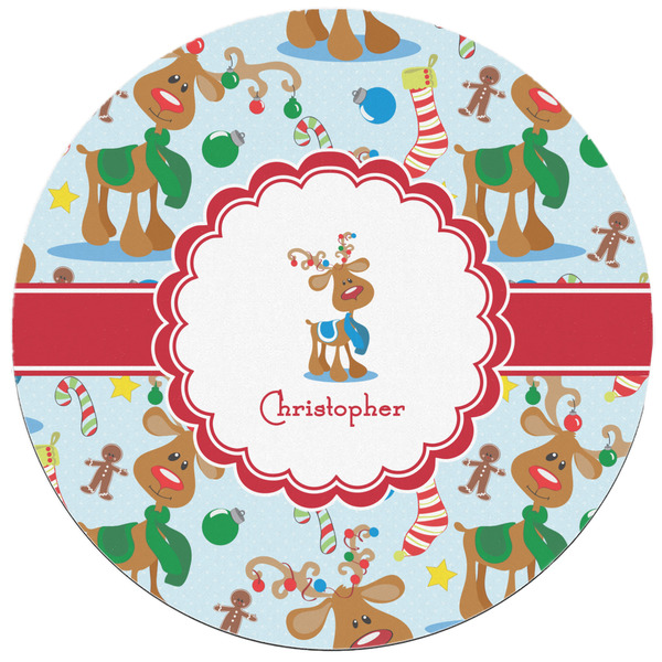 Reindeer Round Mousepad - APPROVAL