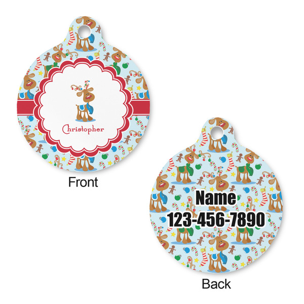 Reindeer Round Pet ID Tag - Large - Approval