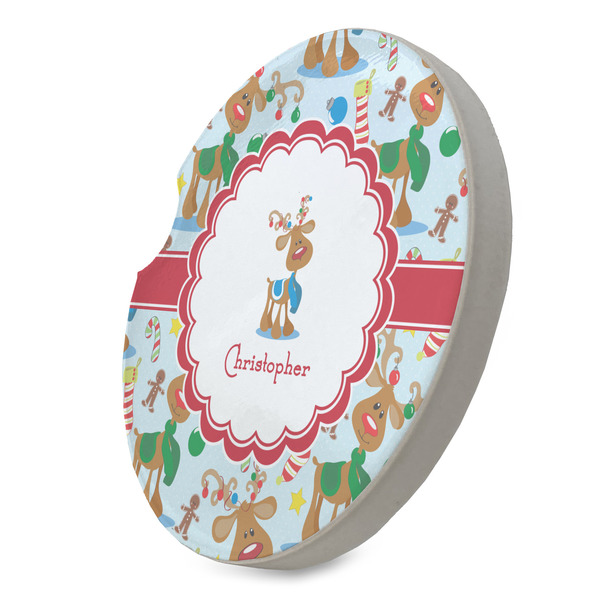 Reindeer Sandstone Car Coaster - STANDING ANGLE