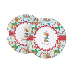 Reindeer Sandstone Car Coasters - Set of 2 (Personalized)