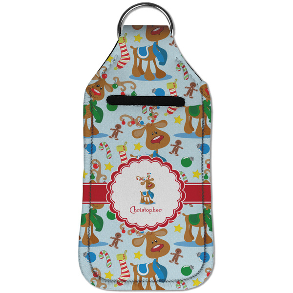 Reindeer Sanitizer Holder Keychain - Large (Front)