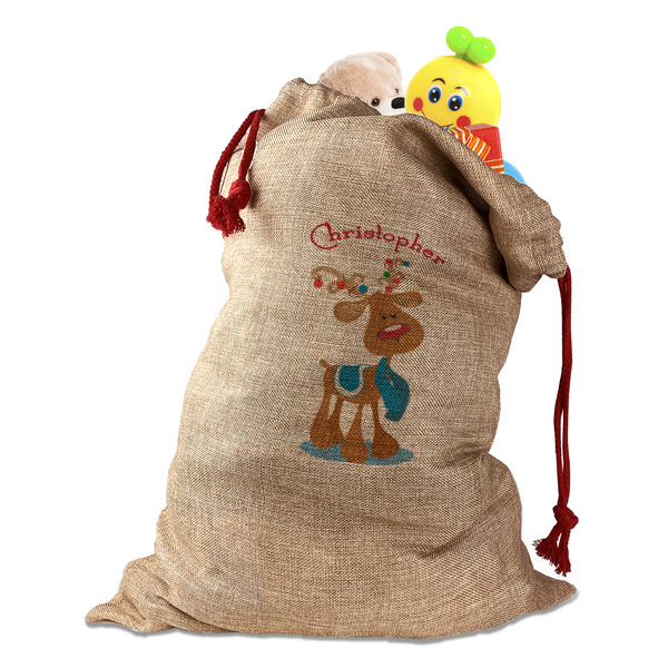 Custom Reindeer Santa Sack (Personalized)