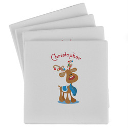 Reindeer Absorbent Stone Coasters - Set of 4 (Personalized)