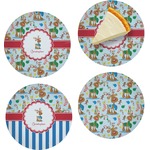 Reindeer Set of 4 Glass Appetizer / Dessert Plate 8" (Personalized)