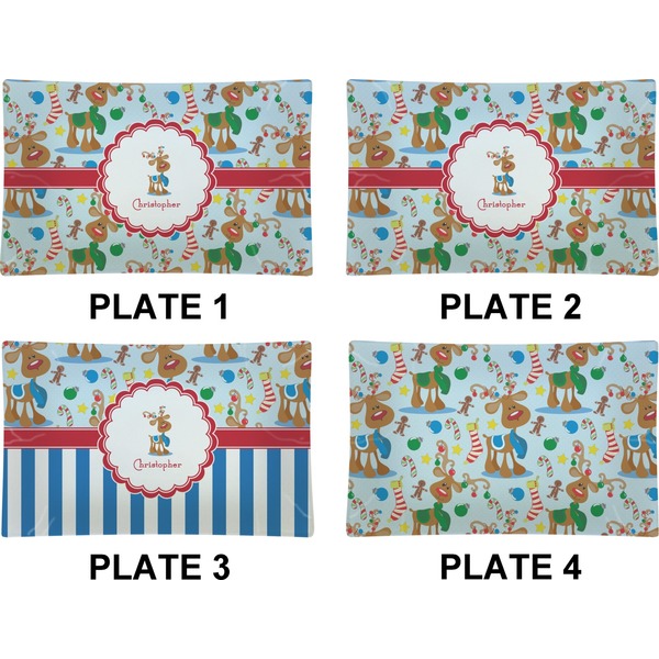 Reindeer Set of Rectangular Dinner Plates (Approval)