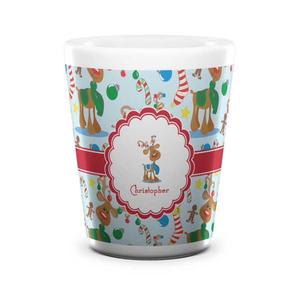 Reindeer Shot Glass - White - FRONT