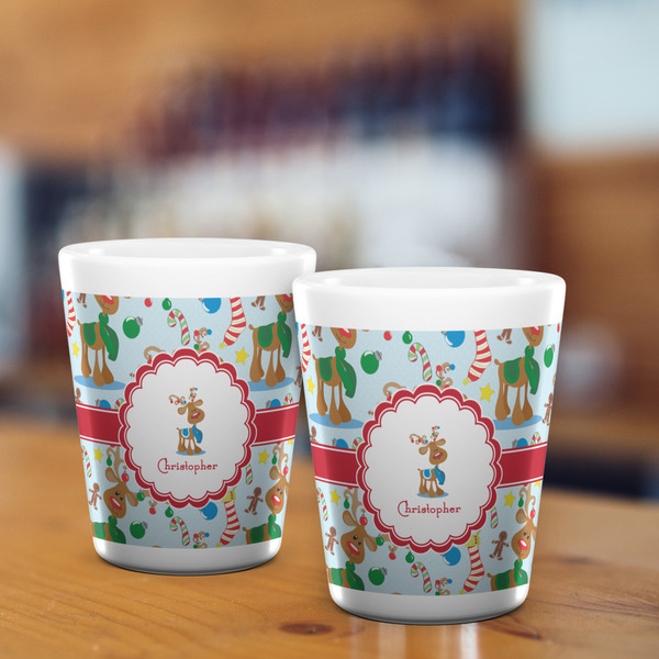 Reindeer Shot Glass - White - LIFESTYLE