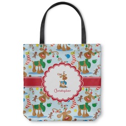 Reindeer Canvas Tote Bag - Large - 18"x18" (Personalized)