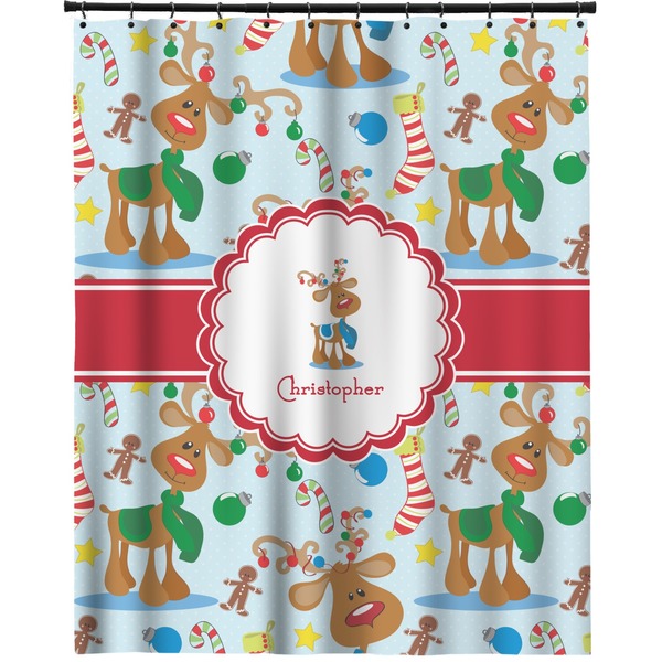 Custom Reindeer Extra Long Shower Curtain - 70"x84" (Personalized)