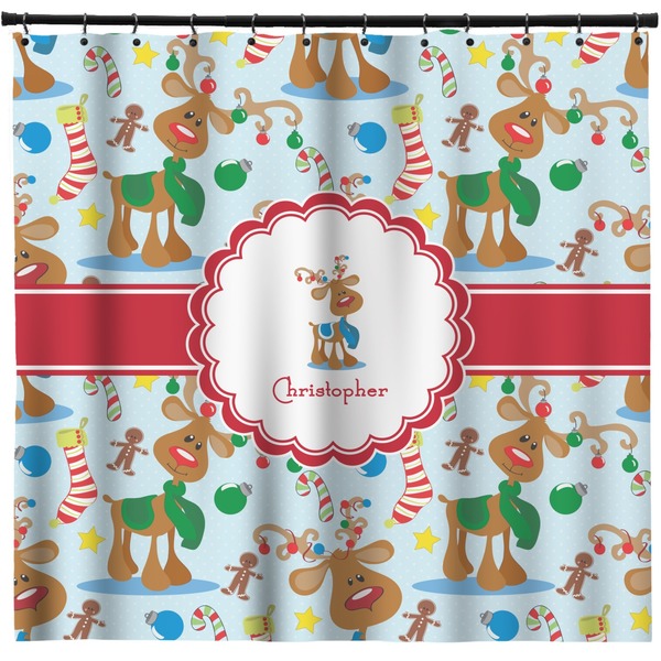 Custom Reindeer Shower Curtain - 71" x 74" (Personalized)