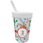 Reindeer Sippy Cup with Straw (Personalized)