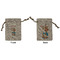 Reindeer Small Burlap Gift Bag - Front and Back