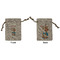 Reindeer Small Burlap Gift Bag - Front & Back (Personalized)