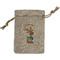 Reindeer Small Burlap Gift Bag - Front