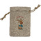 Reindeer Small Burlap Gift Bag - Front (Personalized)