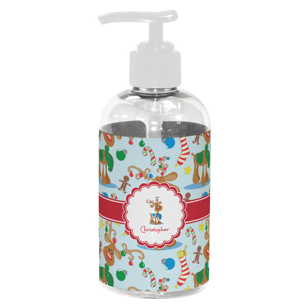Custom Reindeer Plastic Soap / Lotion Dispenser (8 oz - Small - White) (Personalized)