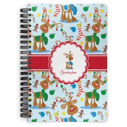 Reindeer Spiral Notebook - 7x10 w/ Name or Text