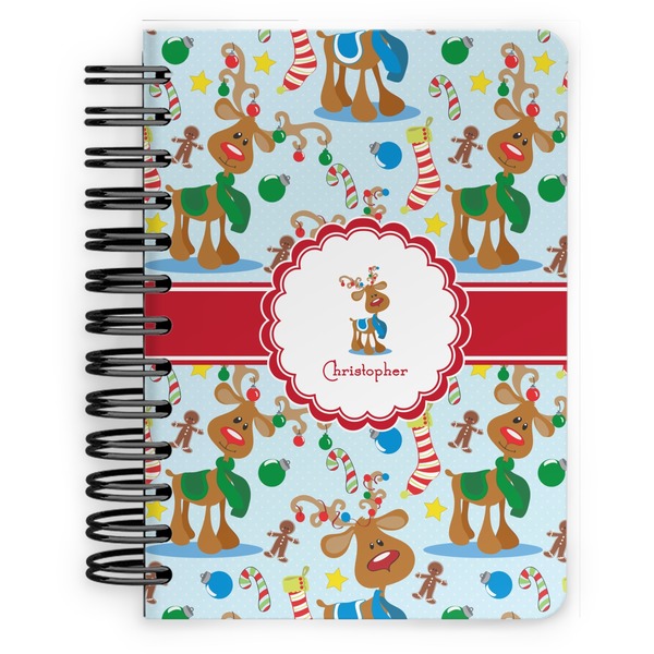 Custom Reindeer Spiral Notebook - 5x7 w/ Name or Text