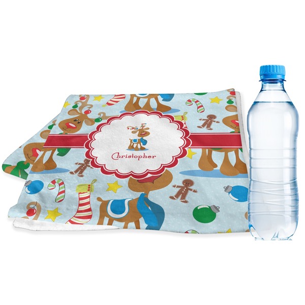 Custom Reindeer Sports & Fitness Towel (Personalized)