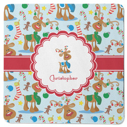 Reindeer Square Rubber Backed Coaster (Personalized)