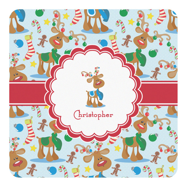 Custom Reindeer Square Decal - Small (Personalized)