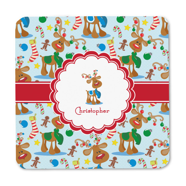 Reindeer Square Fridge Magnet - FRONT