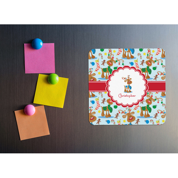 Reindeer Square Fridge Magnet - LIFESTYLE