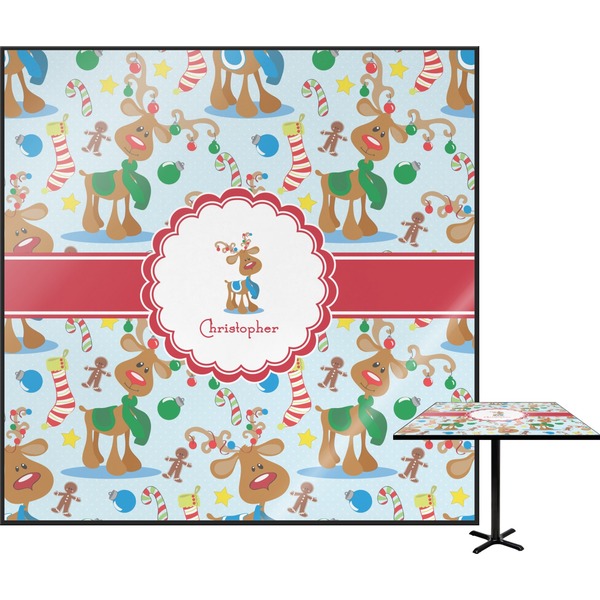 Custom Reindeer Square Table Top - 24" (Personalized)