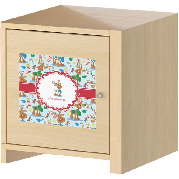 Reindeer Square Wall Decal on Wooden Cabinet