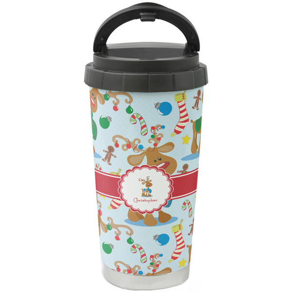 Custom Reindeer Stainless Steel Coffee Tumbler (Personalized)