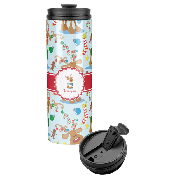 Custom Reindeer Stainless Steel Skinny Tumbler (Personalized)