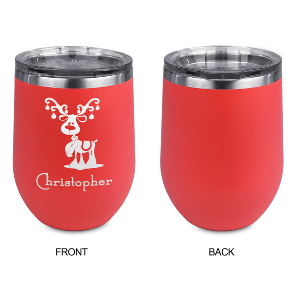 Reindeer Stainless Wine Tumblers - Coral - Single Sided - Approval