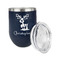 Reindeer Stainless Wine Tumblers - Navy - Single Sided - Alt View