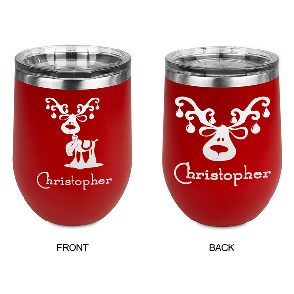 Reindeer Stainless Wine Tumblers - Red - Double Sided - Approval
