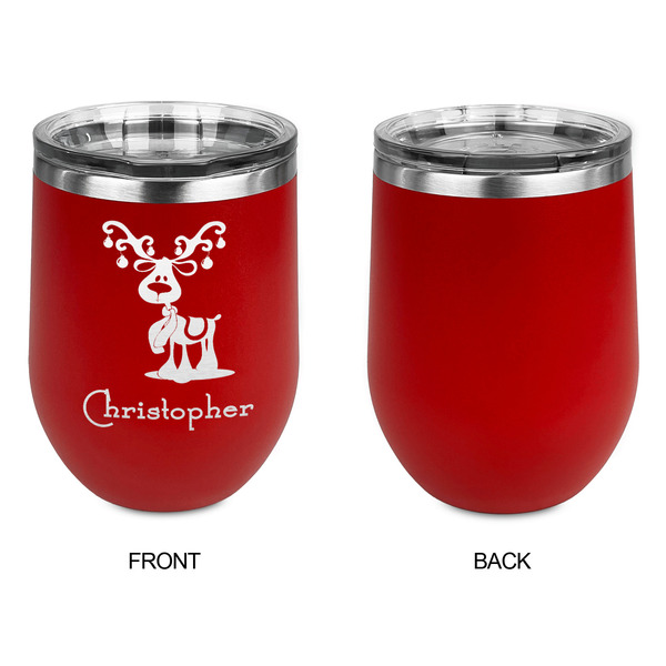 Reindeer Stainless Wine Tumblers - Red - Single Sided - Approval
