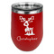 Reindeer Stainless Wine Tumblers - Red - Single Sided - Front