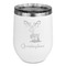 Reindeer Stainless Wine Tumblers - White - Double Sided - Front