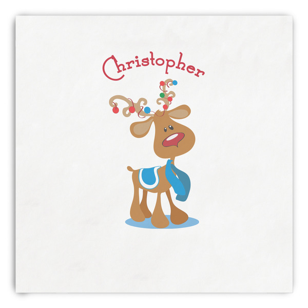 Custom Reindeer Paper Dinner Napkins (Personalized)